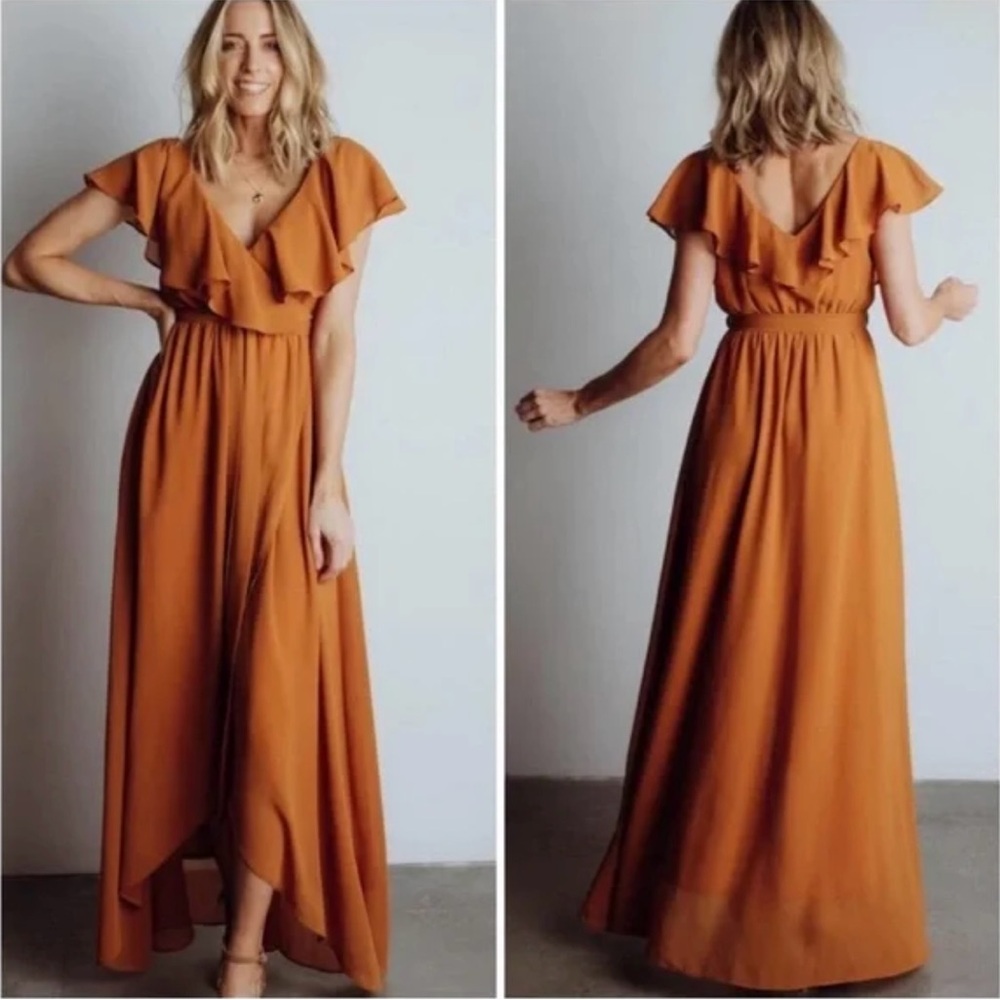 Baltic Born Katya Maxi Wrap Dress in Amber (size M)